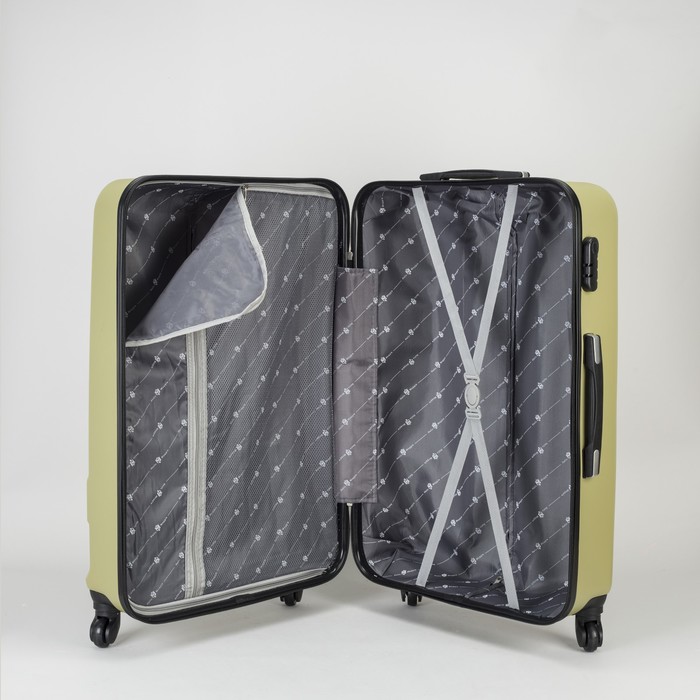 Чемодан большой на молнии 28", 1 отдел, 4 колеса, кодовый замок, цвет оливковый