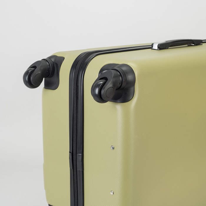 Чемодан большой на молнии 28", 1 отдел, 4 колеса, кодовый замок, цвет оливковый