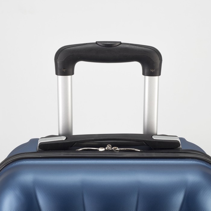 Чемодан малый на молнии 20", 1 отдел, 4 колеса, кодовый замок, цвет синий
