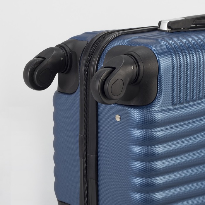 Чемодан малый на молнии 20", 1 отдел, 4 колеса, кодовый замок, цвет синий