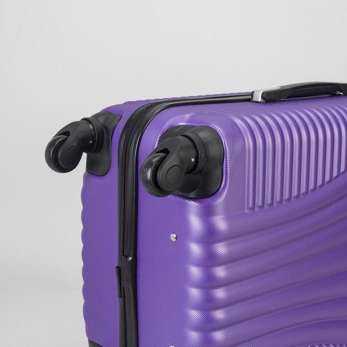 Чемодан средний на молнии 24", 1 отдел, 4 колеса, кодовый замок, цвет фиолетовый