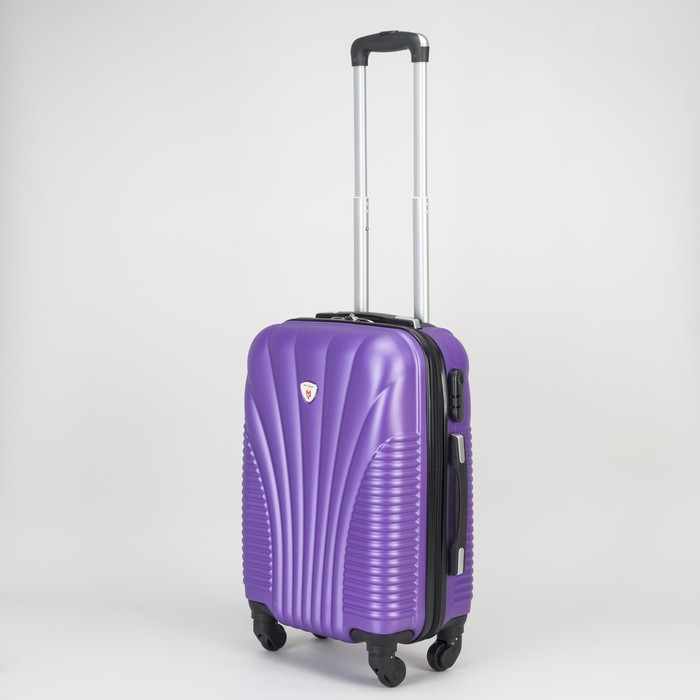 Чемодан малый на молнии 20", 1 отдел, 4 колеса, кодовый замок, цвет фиолетовый