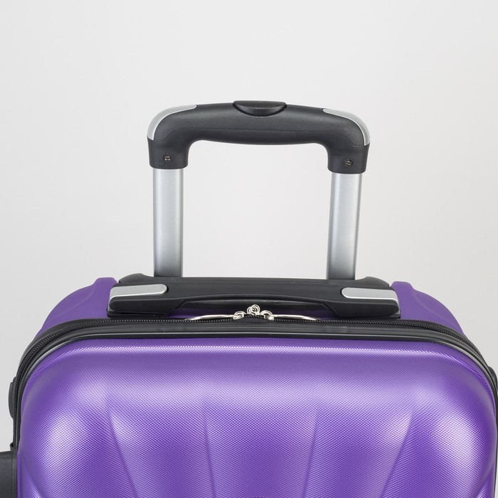 Чемодан малый на молнии 20", 1 отдел, 4 колеса, кодовый замок, цвет фиолетовый