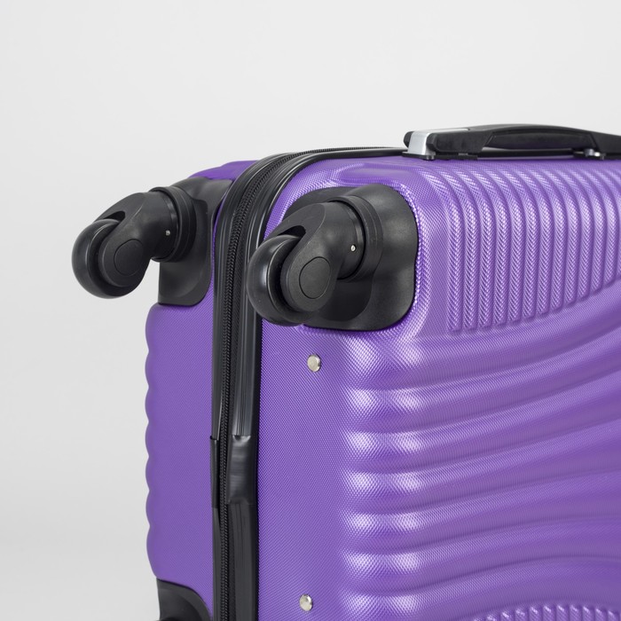 Чемодан малый на молнии 20", 1 отдел, 4 колеса, кодовый замок, цвет фиолетовый