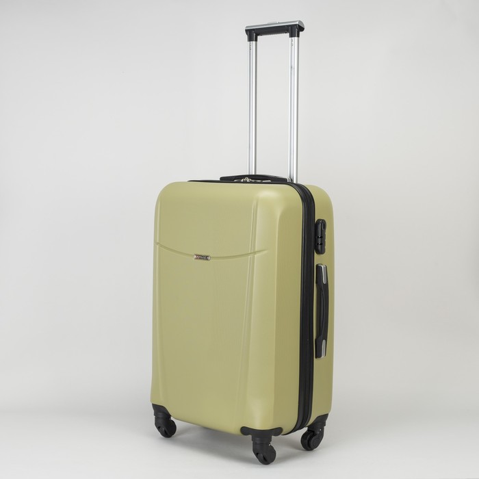Чемодан средний на молнии 24", 1 отдел, 4 колеса, кодовый замок, цвет оливковый