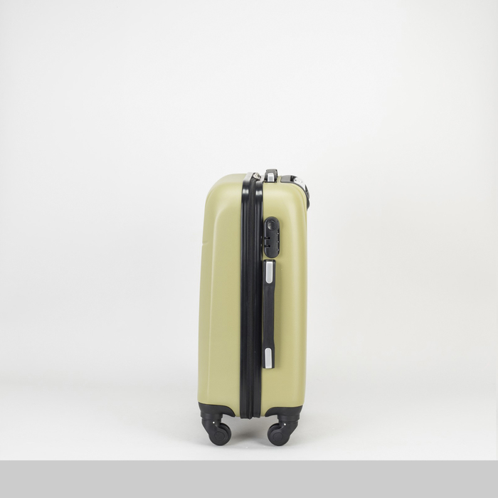Чемодан малый на молнии 20", 1 отдел, 4 колеса, кодовый замок, цвет оливковый