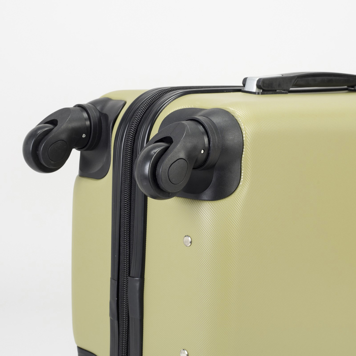 Чемодан малый на молнии 20", 1 отдел, 4 колеса, кодовый замок, цвет оливковый