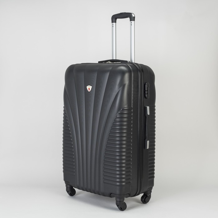 Чемодан большой на молнии 28", 1 отдел, 4 колеса, кодовый замок, цвет чёрный