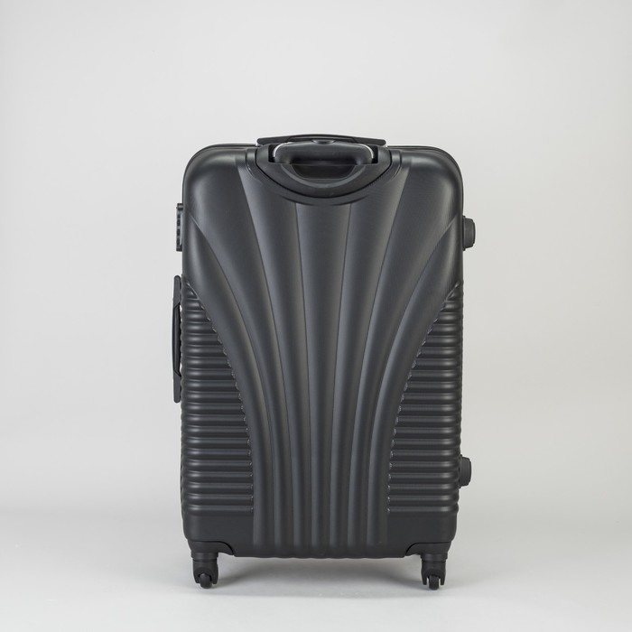 Чемодан большой на молнии 28", 1 отдел, 4 колеса, кодовый замок, цвет чёрный