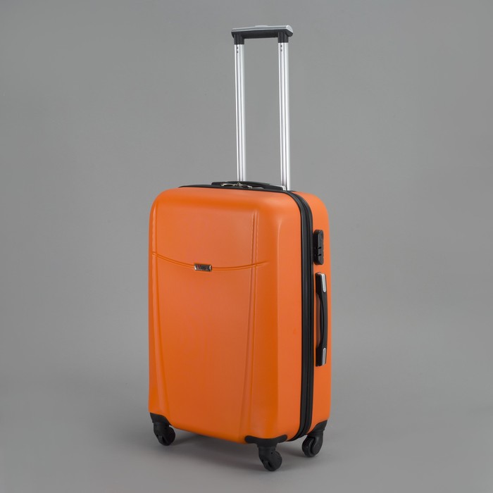 Чемодан средний на молнии 24", 1 отдел, 4 колеса, кодовый замок, цвет оранжевый