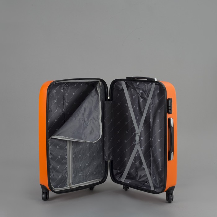 Чемодан средний на молнии 24", 1 отдел, 4 колеса, кодовый замок, цвет оранжевый