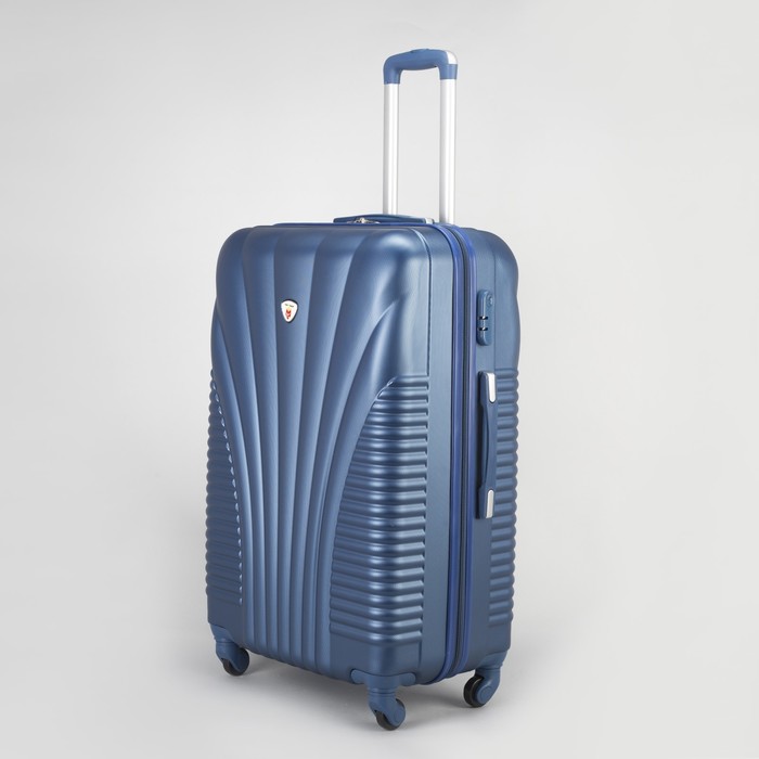 Чемодан большой на молнии 28", 1 отдел, 4 колеса, кодовый замок, цвет синий