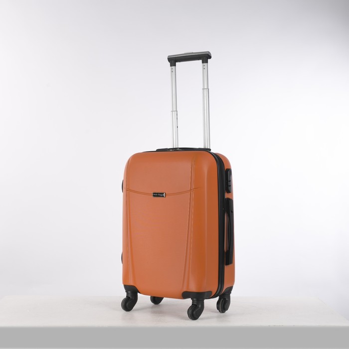Чемодан малый на молнии 20", 1 отдел, 4 колеса, кодовый замок, цвет оранжевый