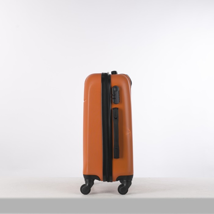 Чемодан малый на молнии 20", 1 отдел, 4 колеса, кодовый замок, цвет оранжевый