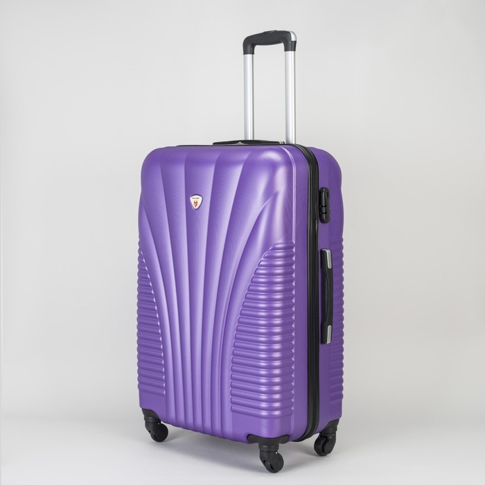 Чемодан большой на молнии 28", 1 отдел, 4 колеса, кодовый замок, цвет фиолетовый