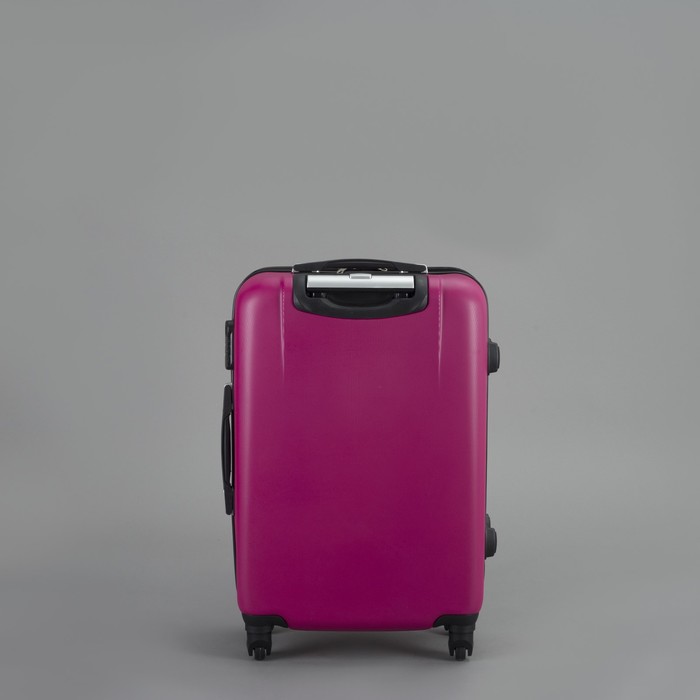 Чемодан средний на молнии 24", 1 отдел, 4 колеса, кодовый замок, цвет фуксия