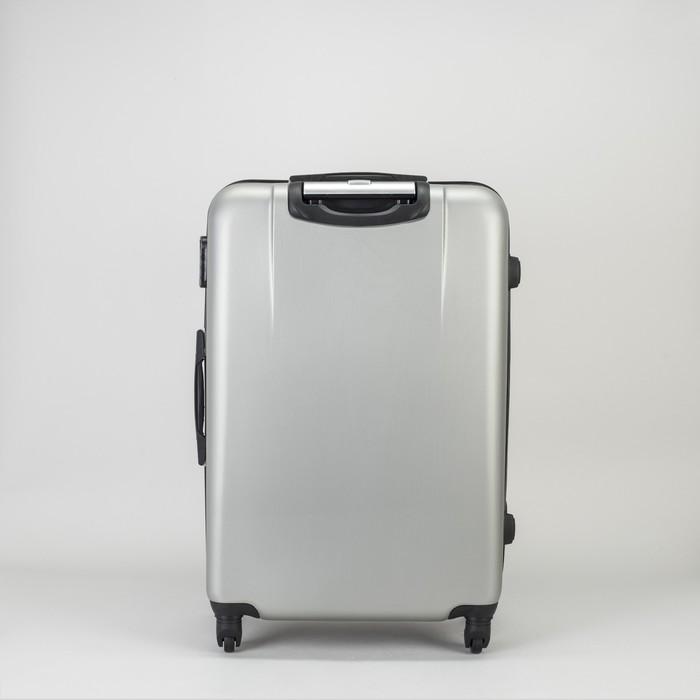 Чемодан большой на молнии 28", 1 отдел, 4 колеса, кодовый замок, цвет серебристый