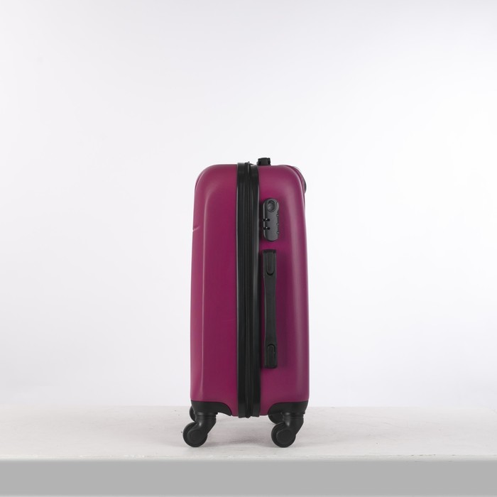 Чемодан малый на молнии 20", 1 отдел, 4 колеса, кодовый замок, цвет фуксия