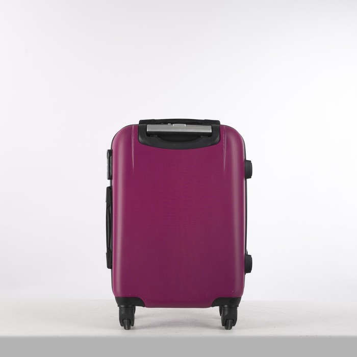 Чемодан малый на молнии 20", 1 отдел, 4 колеса, кодовый замок, цвет фуксия