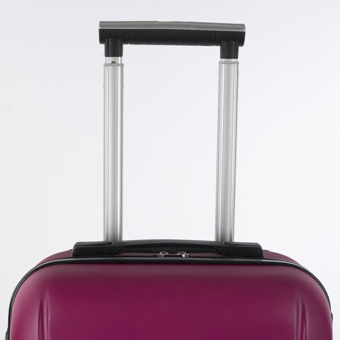 Чемодан малый на молнии 20", 1 отдел, 4 колеса, кодовый замок, цвет фуксия