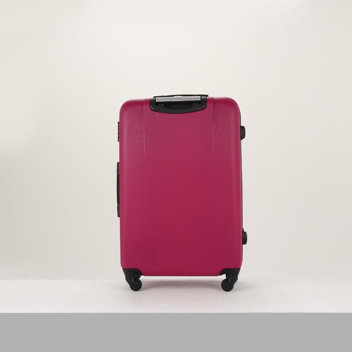Чемодан большой на молнии 28", 1 отдел, 4 колеса, кодовый замок, цвет фуксия