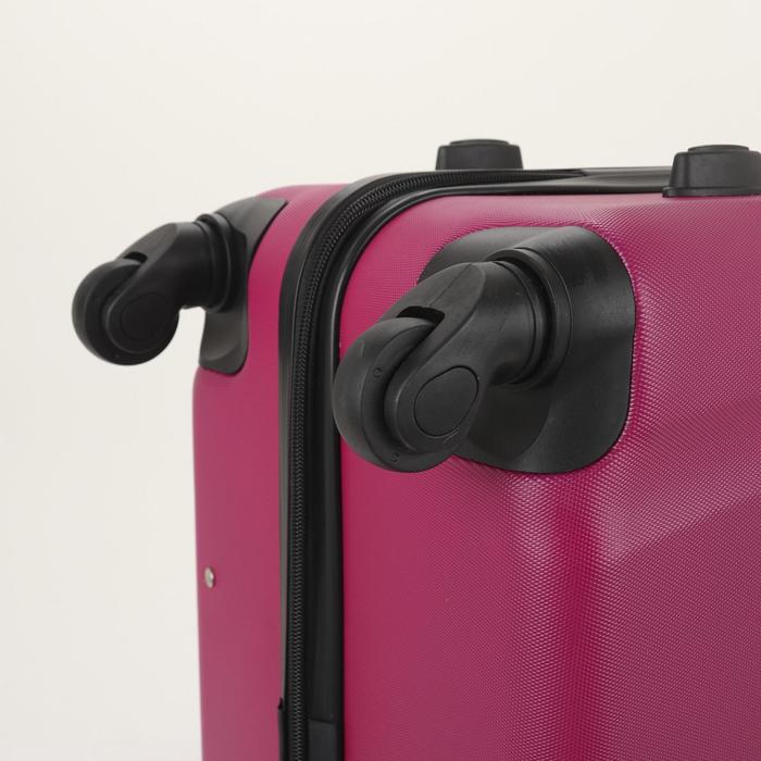 Чемодан большой на молнии 28", 1 отдел, 4 колеса, кодовый замок, цвет фуксия