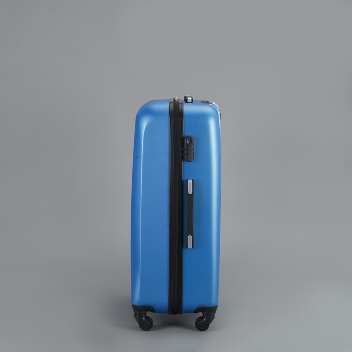 Чемодан большой на молнии 28", 1 отдел, 4 колеса, кодовый замок, цвет голубой