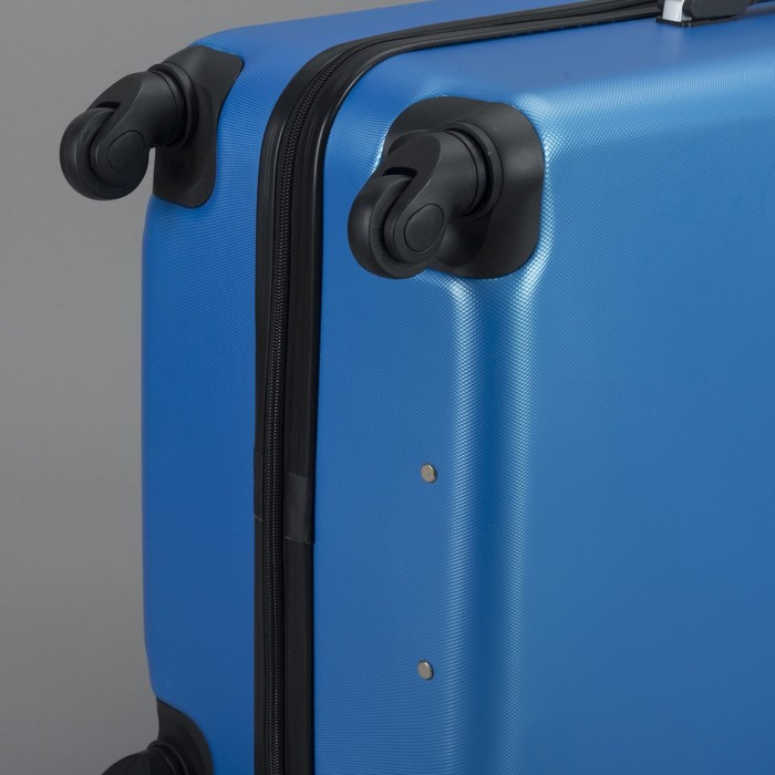 Чемодан большой на молнии 28", 1 отдел, 4 колеса, кодовый замок, цвет голубой