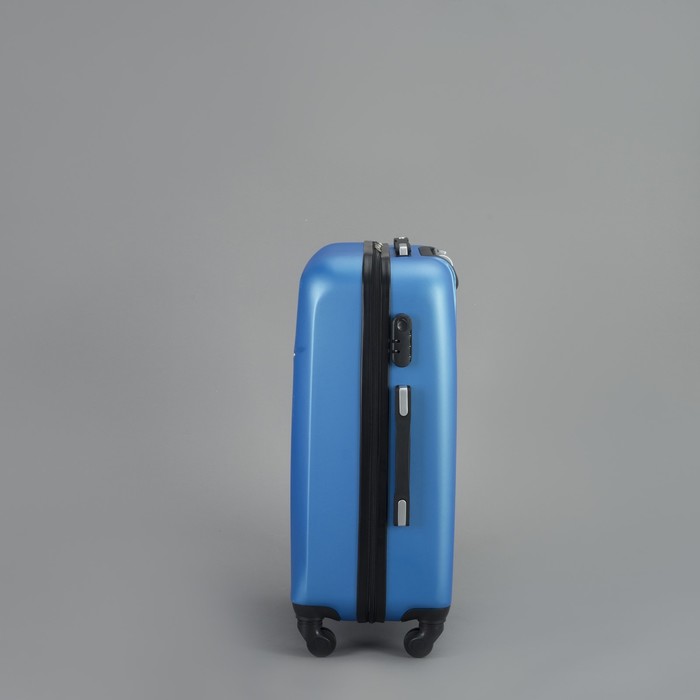 Чемодан средний на молнии 24", 1 отдел, 4 колеса, кодовый замок, цвет голубой