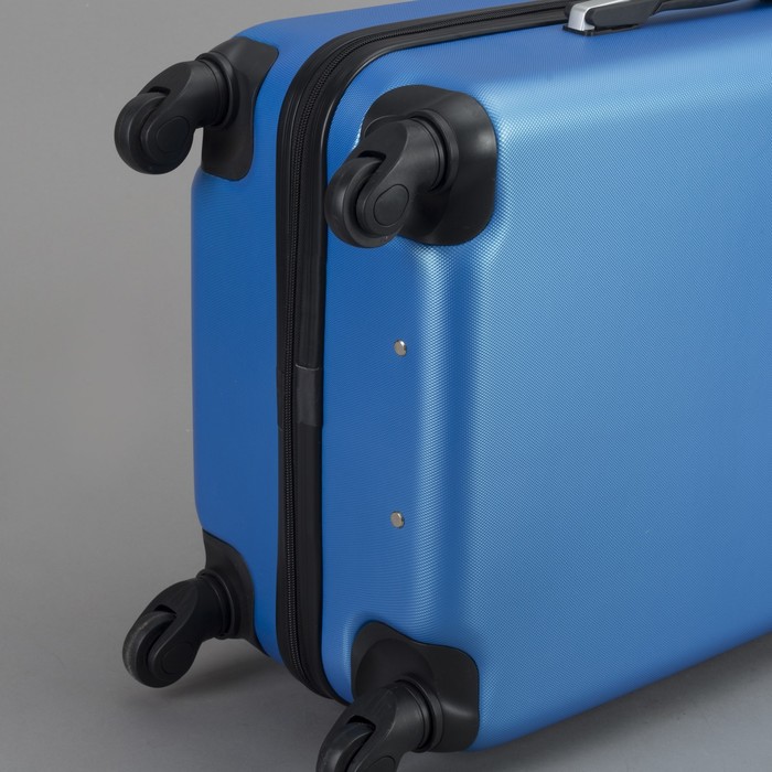Чемодан средний на молнии 24", 1 отдел, 4 колеса, кодовый замок, цвет голубой
