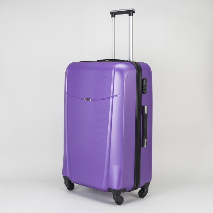 Чемодан большой на молнии 28", 1 отдел, 4 колеса, кодовый замок, цвет фиолетовый