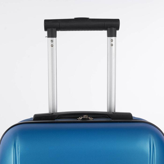 Чемодан малый на молнии 20", 1 отдел, 4 колеса, кодовый замок, цвет голубой