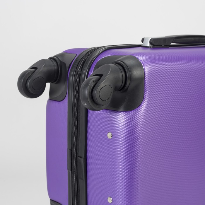 Чемодан малый на молнии 20", 1 отдел, 4 колеса, кодовый замок, цвет фиолетовый