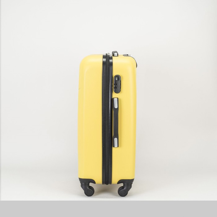 Чемодан средний на молнии 24", 1 отдел, 4 колеса, кодовый замок, цвет жёлтый