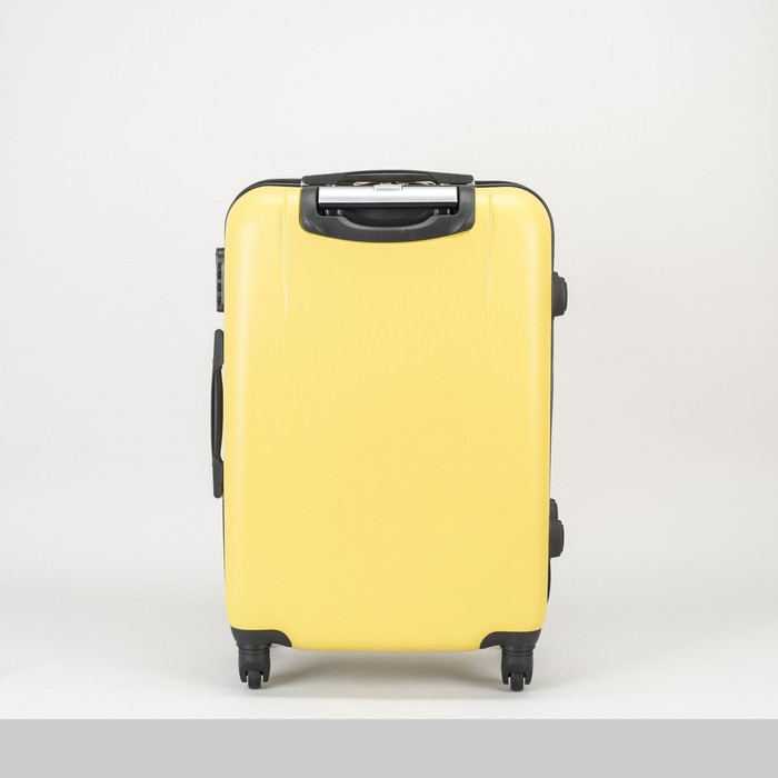 Чемодан средний на молнии 24", 1 отдел, 4 колеса, кодовый замок, цвет жёлтый
