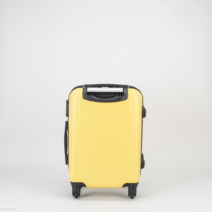 Чемодан малый на молнии 20", 1 отдел, 4 колеса, кодовый замок, цвет жёлтый