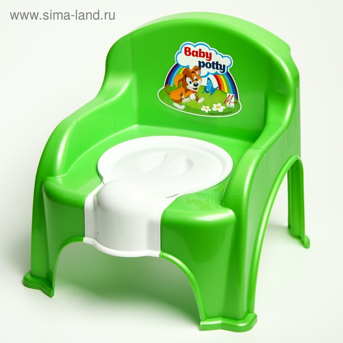 Горшок-стульчик с крышкой, цвет зелёный