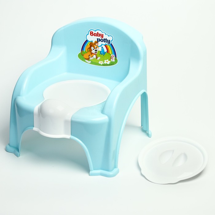 Горшок-стульчик с крышкой, цвет синий