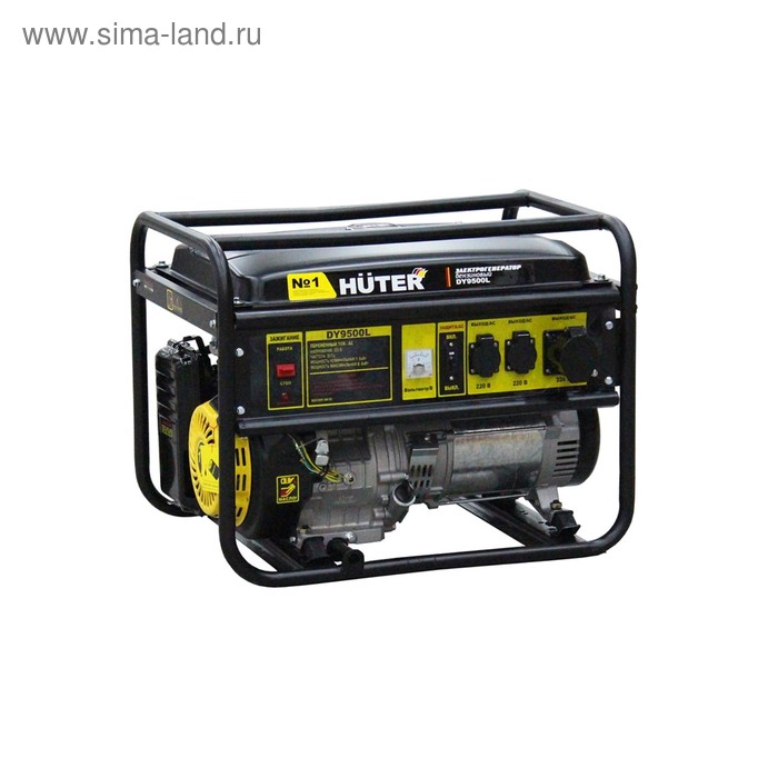 бензиновый генератор huter dy9500l 8000 вт Электрогенератор Huter DY9500L, бензиновый, 7500/8000 Вт, ручной стартер, 220 В, 25 л