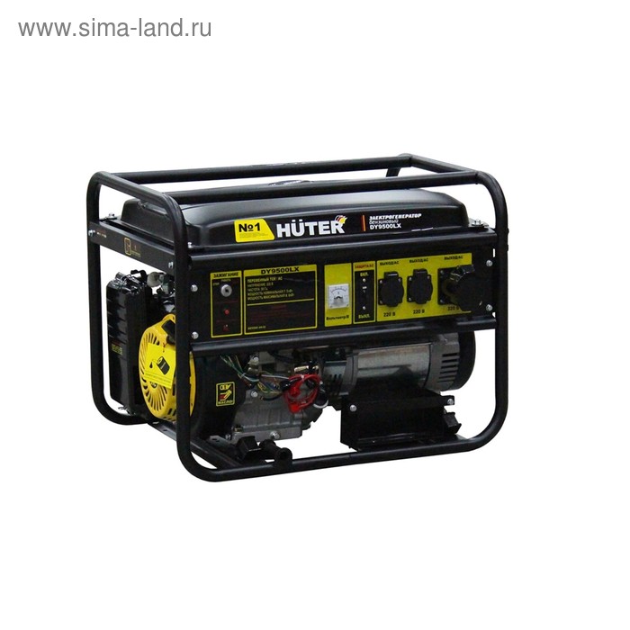 Генератор Huter DY9500LX, бензиновый, 7.5/8 кВт, 220 В, 25 л, ручной/электростарт