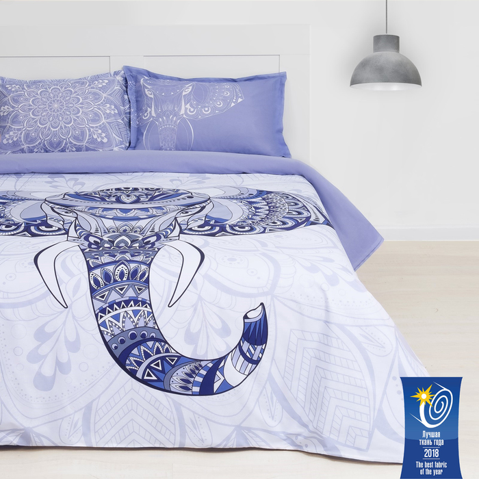 Постельное бельё «Этель» Слон, 1,5-сп., 143 × 215 см,150 × 214 см, 50 × 70 (+3) см, 2 шт., ранфорс, 111 г/м²