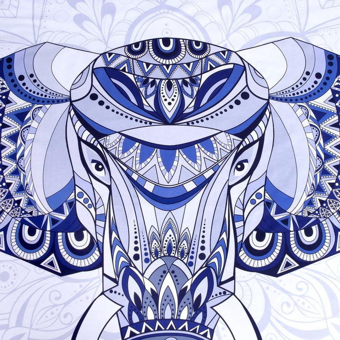 Постельное бельё «Этель» Слон, 1,5-сп., 143 × 215 см,150 × 214 см, 50 × 70 (+3) см, 2 шт., ранфорс, 111 г/м²