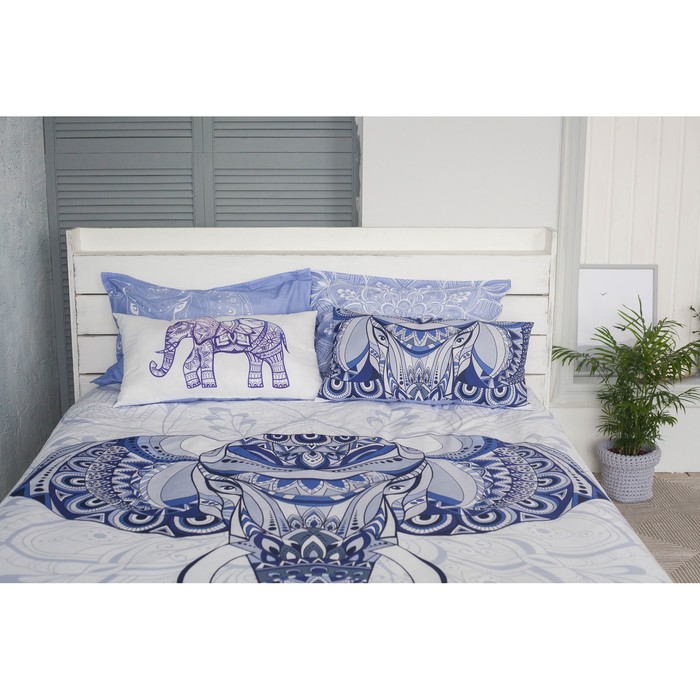 Постельное бельё «Этель» Слон, 1,5-сп., 143 × 215 см,150 × 214 см, 50 × 70 (+3) см, 2 шт., ранфорс, 111 г/м²