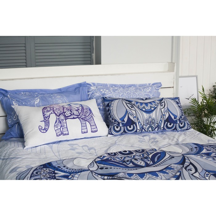 Постельное бельё «Этель» Слон, 1,5-сп., 143 × 215 см,150 × 214 см, 50 × 70 (+3) см, 2 шт., ранфорс, 111 г/м²