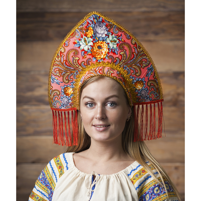 Кокошник "Паулина", цвет красный