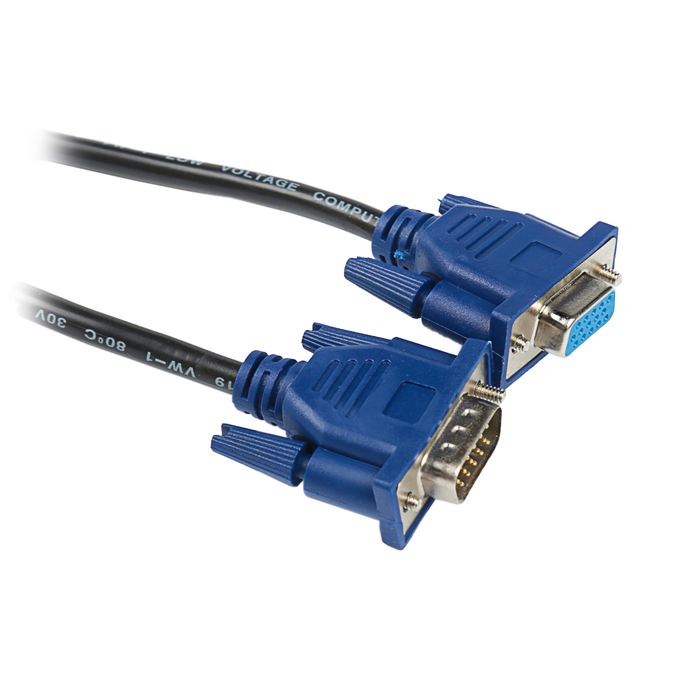 Кабель удлинитель VGA (M - F), 1,8 м, чёрный