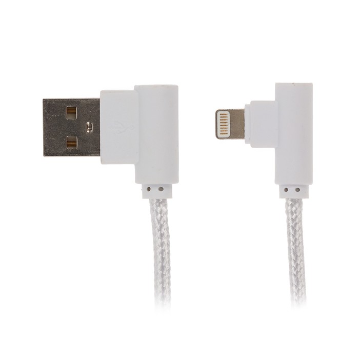 Шнур Luazon, зарядка и передача данных iPhone 5-X, угловые разъёмы, оплётка, микс