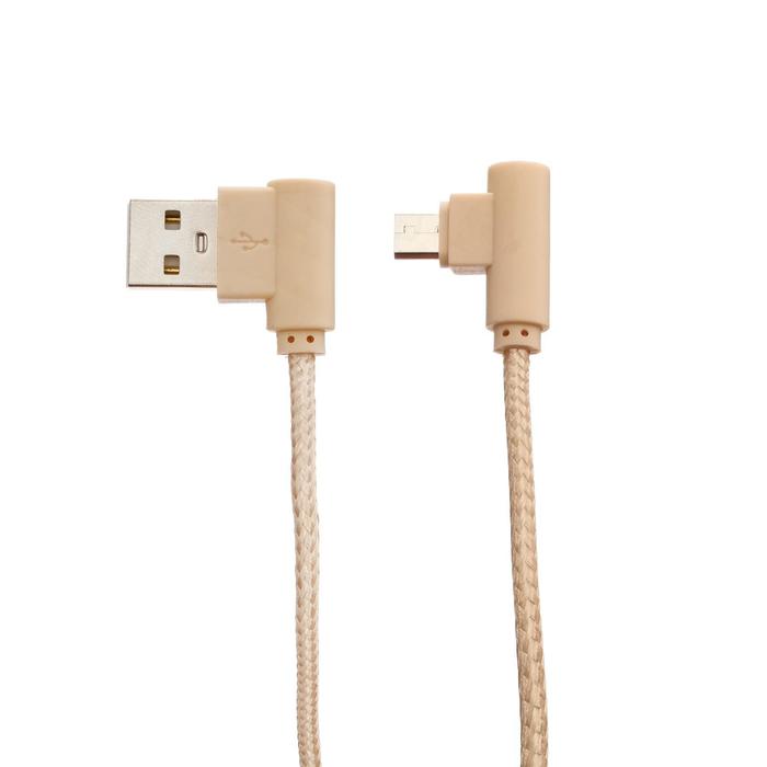 Шнур Luazon, зарядка и передача/ MicroUSB, угловой разъём, текстильная оплётка, микс