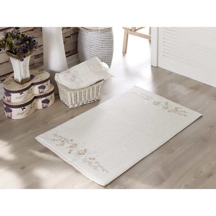 Коврик для ванной, Irya Fleur, 60х90 см, цвет кремовый 2523