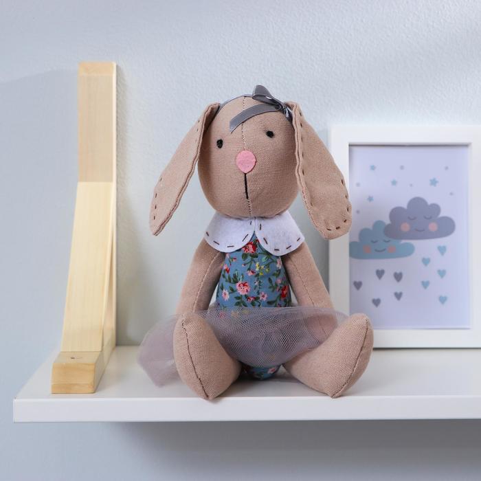 Мягкая игрушка "Зайка" юбка в сеточку, цвета МИКС